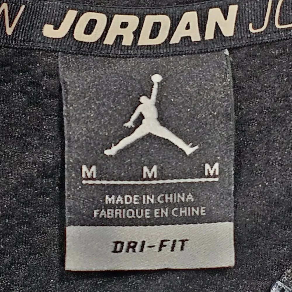 Jordan Men M Black Full Zip Hoodie Athletic Jumpman Logo Sweatshirt